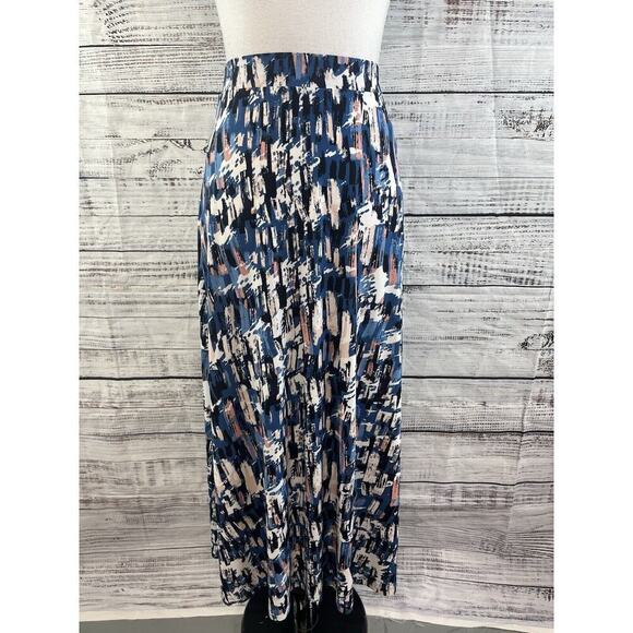 Jones Studio Skirt size Extra Small Long Blue Coral Slinky Stretch A Line Modest - Picture 2 of 11